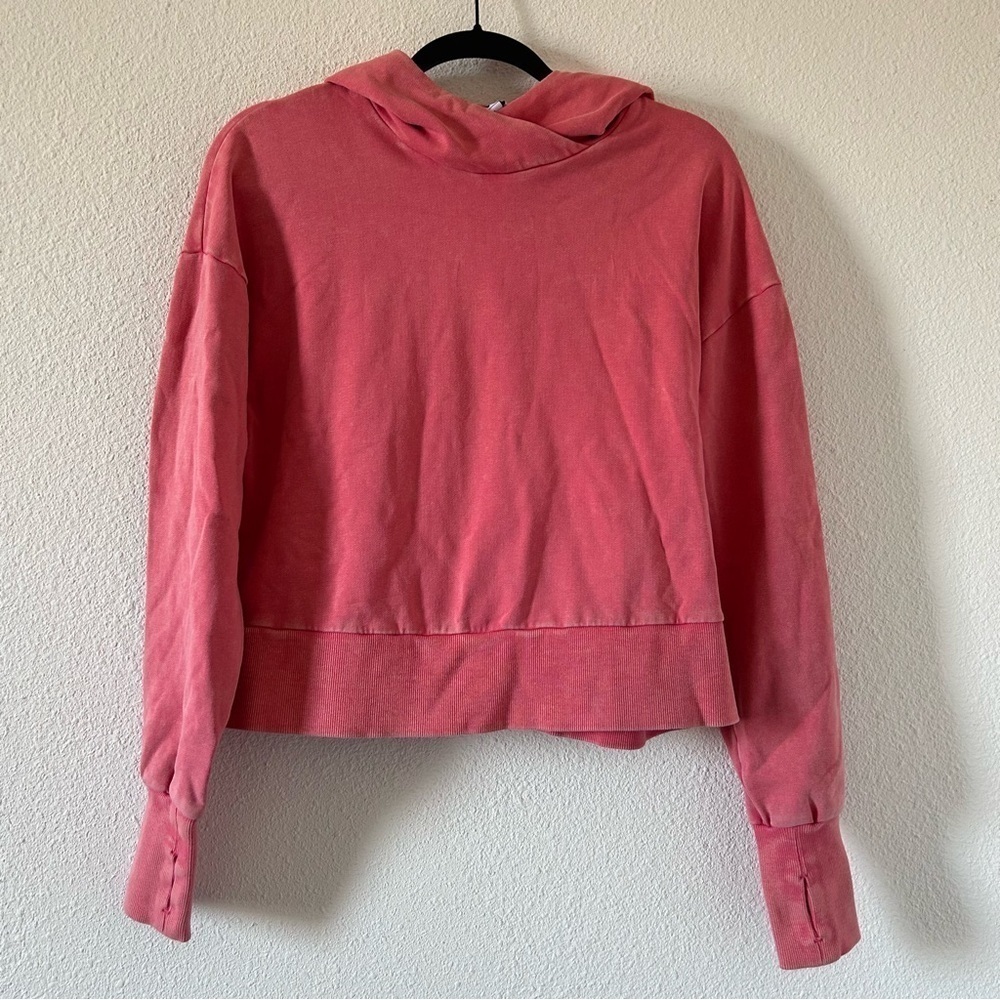 JOY LAB Women’s Crop Hoodie Small Coral Pink Relax Athleisure Lounge